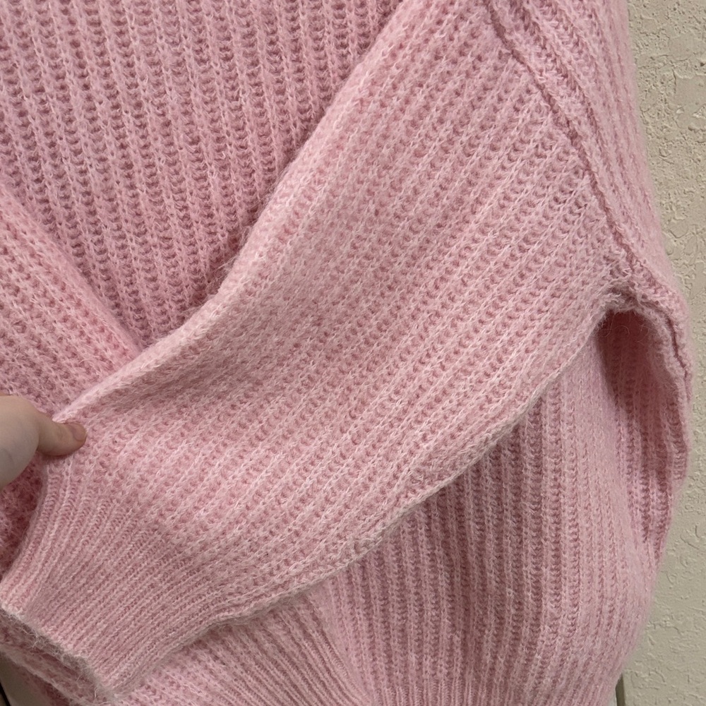 FRNCH Neola Oversized Mock Neck Sweater Light Pink - Picture 5 of 6